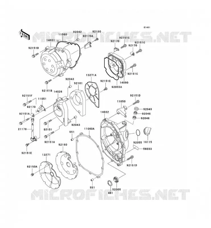 COUVERCLES MOTEUR Kawasaki MOTOS 900 2003 NINJA ZX-9R  ZX900-F2P