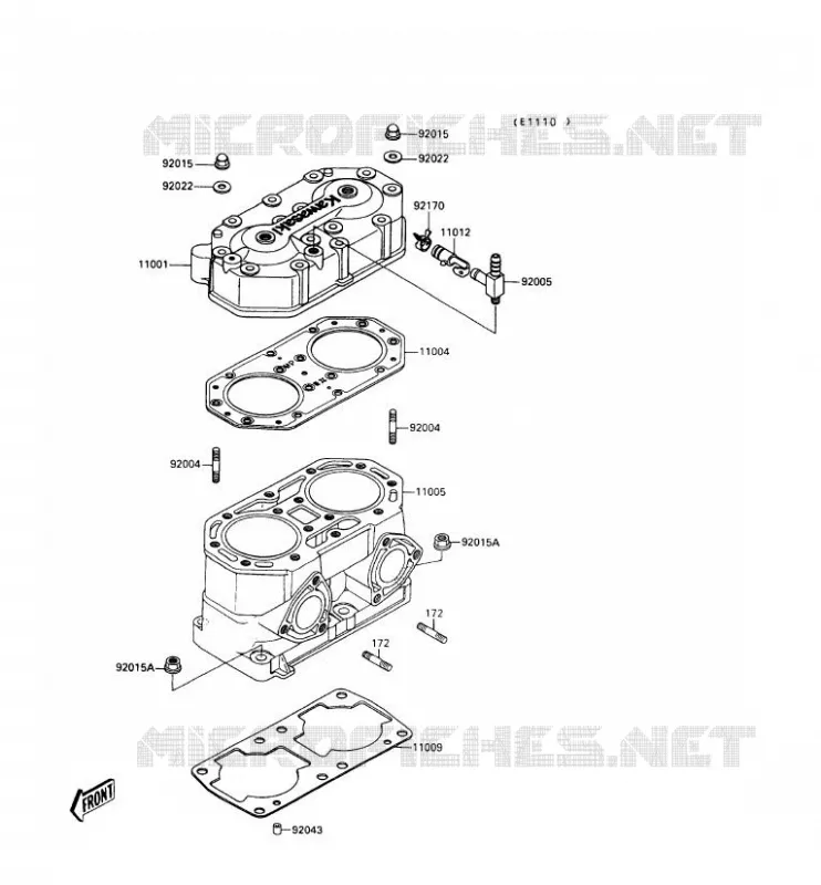 CULASSE/CYLINDRE Kawasaki JET SKI 650 1990 JET MATE  JB650-A2