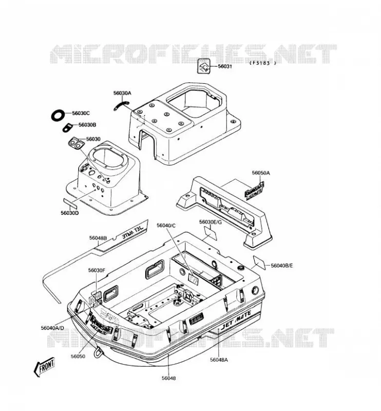 LABEL Kawasaki JET SKI 650 1990 JET MATE  JB650-A2