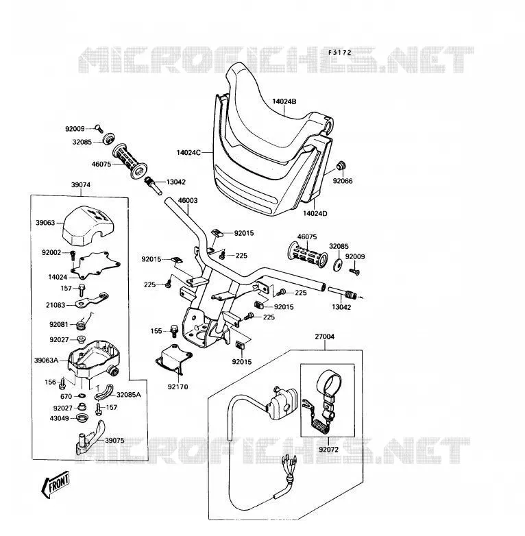 GUIDON Kawasaki JET SKI 650 1989 JET SKI TS  JF650-B1