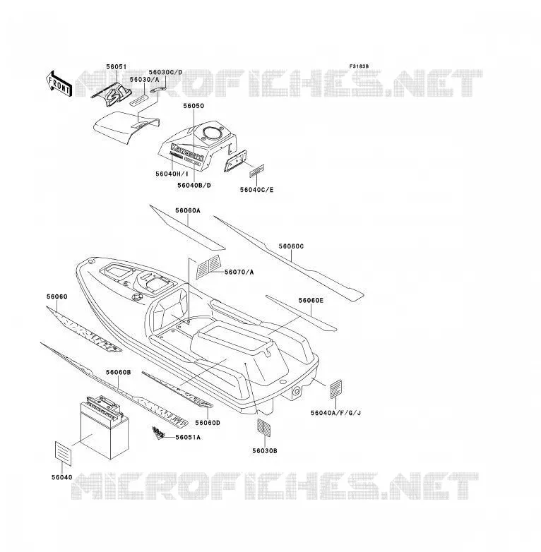 LABEL Kawasaki JET SKI 650 1994 JET SKI TS  JF650-B6