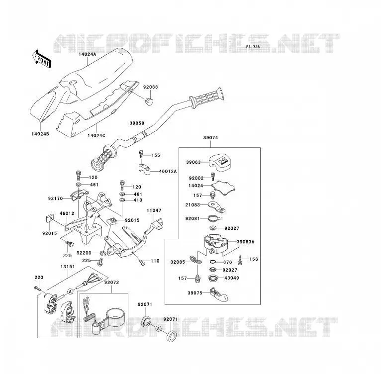 GUIDON Kawasaki JET SKI 650 1995 JET SKI TS  JF650-B7