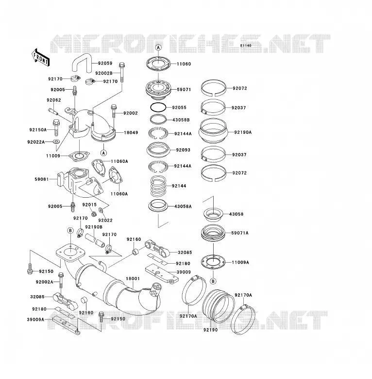 &Eacute;CHAPPEMENT Kawasaki JET SKI 650 1995 JET SKI TS  JF650-B7