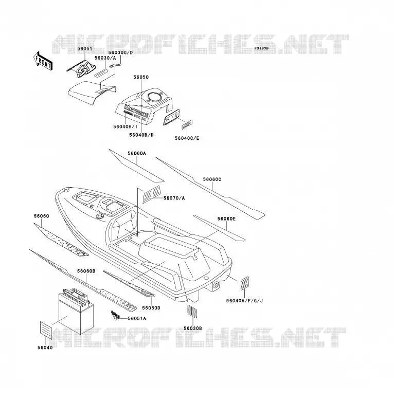 LABEL Kawasaki JET SKI 650 1995 JET SKI TS  JF650-B7