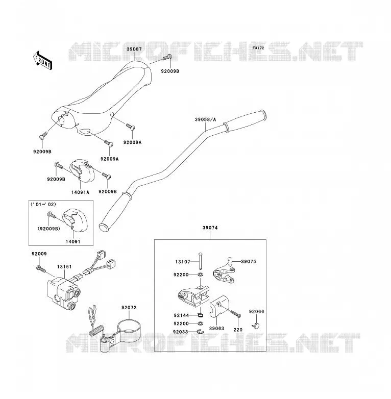 GUIDON Kawasaki JET SKI 1100 2002 JET SKI ULTRA 130 D.I.  JH1100-B2