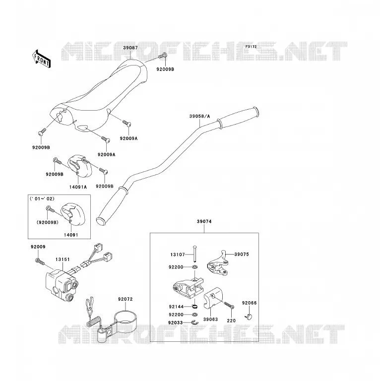 GUIDON Kawasaki JET SKI 1100 2003 JET SKI ULTRA 130 D.I.  JH1100-B3