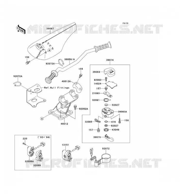 GUIDON Kawasaki JET SKI 750 1994 JET SKI X-4  JH750-A3