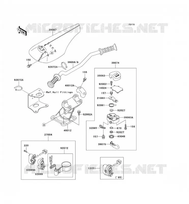 GUIDON Kawasaki JET SKI 750 1995 JET SKI SS  JH750-A4