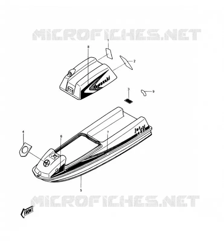 LABEL Kawasaki JET SKI 440 1987 JET SKI 440  JS440-A11