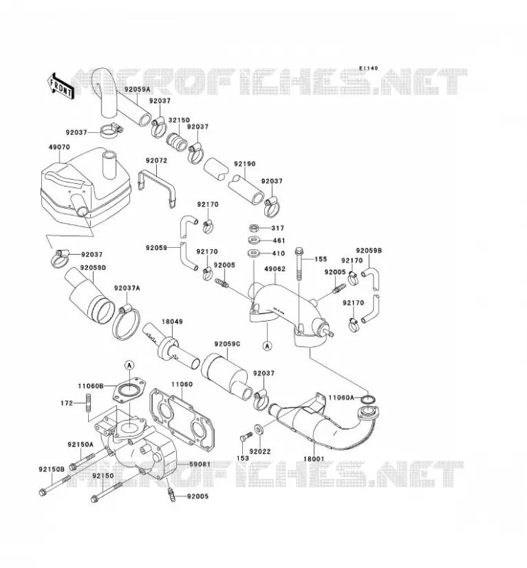 &Eacute;CHAPPEMENT Kawasaki JET SKI 440 1991 JET SKI 440  JS440-A15
