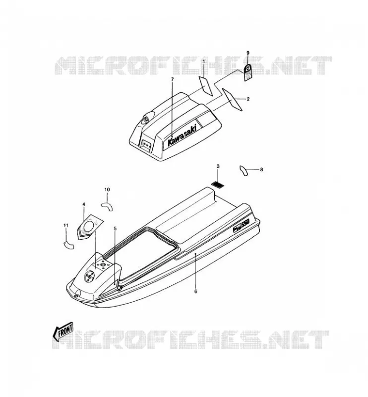 LABEL Kawasaki JET SKI 550 1989 JET SKI 550  JS550-A8