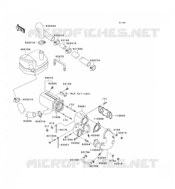 &Eacute;CHAPPEMENT Kawasaki JET SKI 550 1990 JET SKI 550SX  JS550-B1