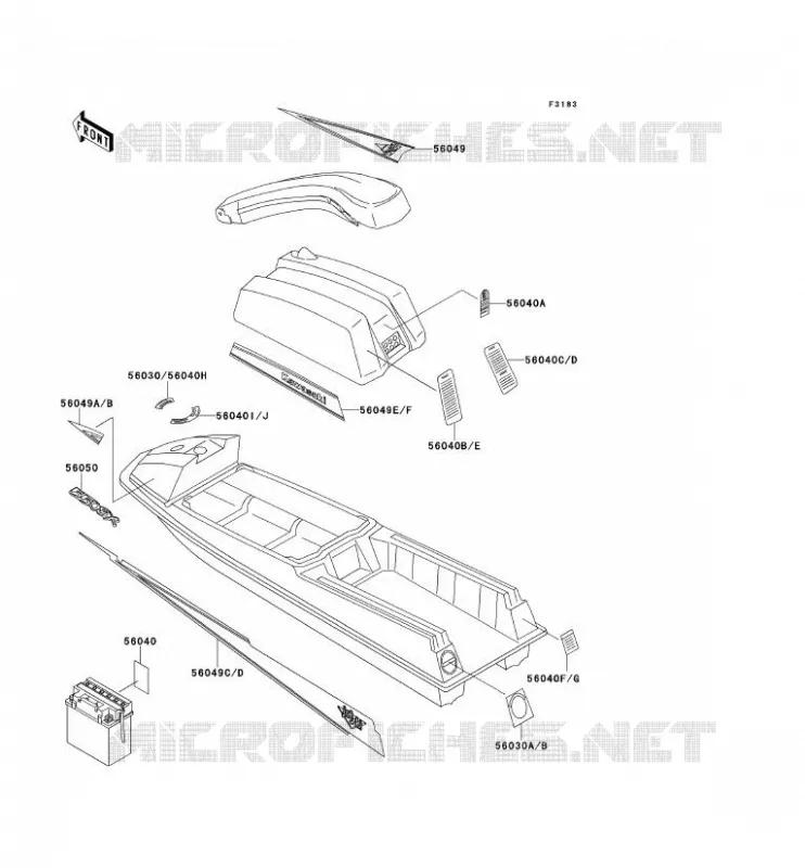 LABEL Kawasaki JET SKI 550 1990 JET SKI 550SX  JS550-B1