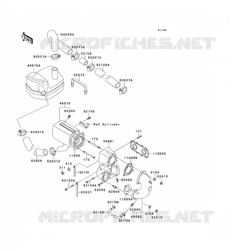 &Eacute;CHAPPEMENT Kawasaki JET SKI 550 1990 JET SKI 550SX  JS550-B1