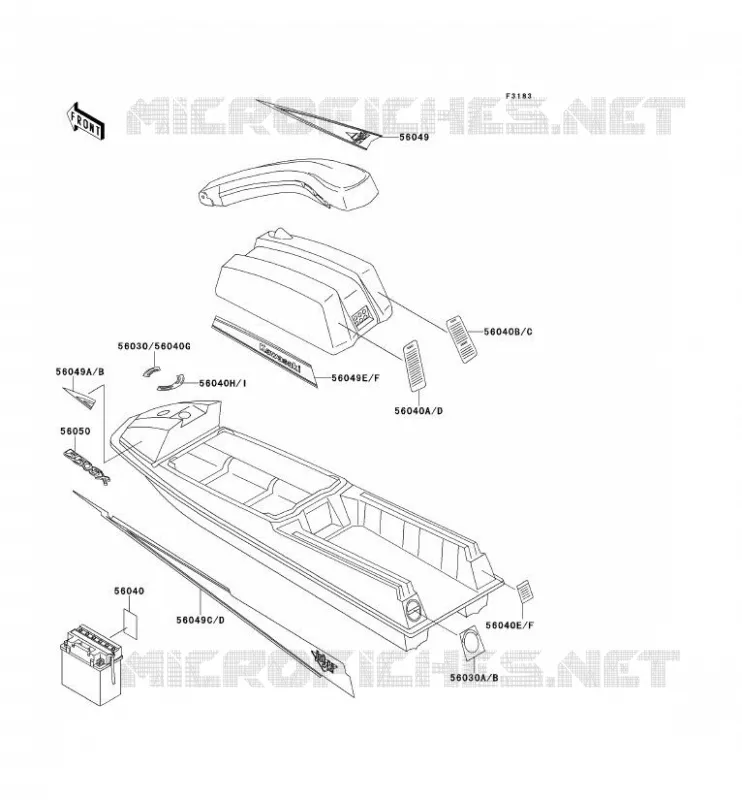 LABEL Kawasaki JET SKI 550 1990 JET SKI 550SX  JS550-B1