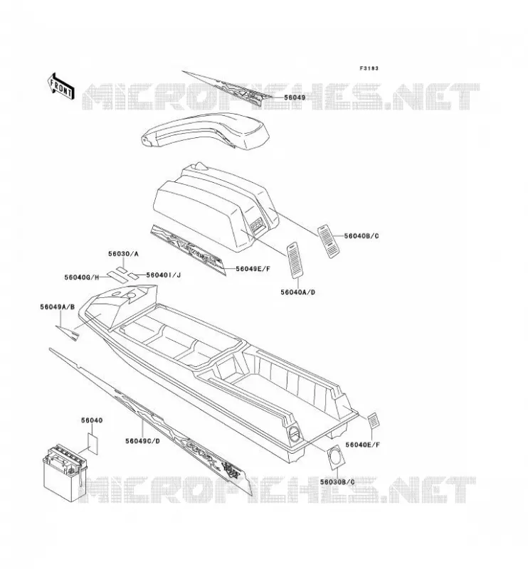 LABEL Kawasaki JET SKI 550 1991 JET SKI 550SX  JS550-C1