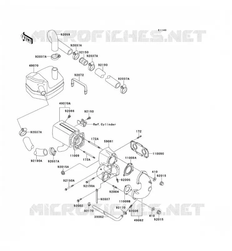 &Eacute;CHAPPEMENT Kawasaki JET SKI 550 1993 JET SKI 550SX  JS550-C3