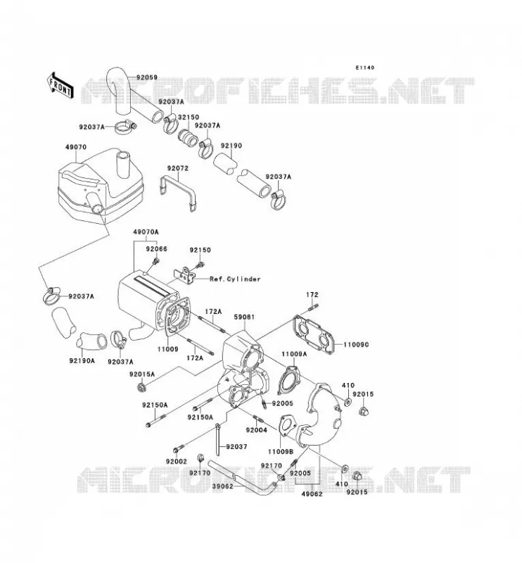 &Eacute;CHAPPEMENT Kawasaki JET SKI 550 1995 JET SKI 550SX  JS550-C5