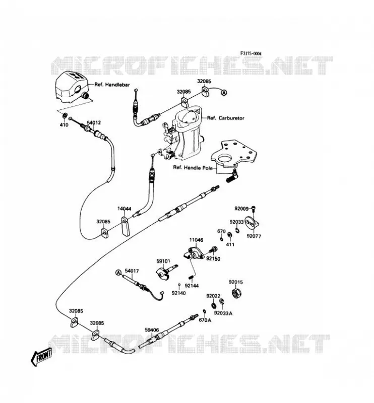 CABLES Kawasaki JET SKI 650 1988 JET SKI 650SX  JS650-A2