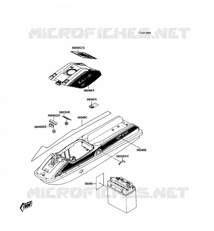LABEL Kawasaki JET SKI 650 1988 JET SKI 650SX  JS650-A2