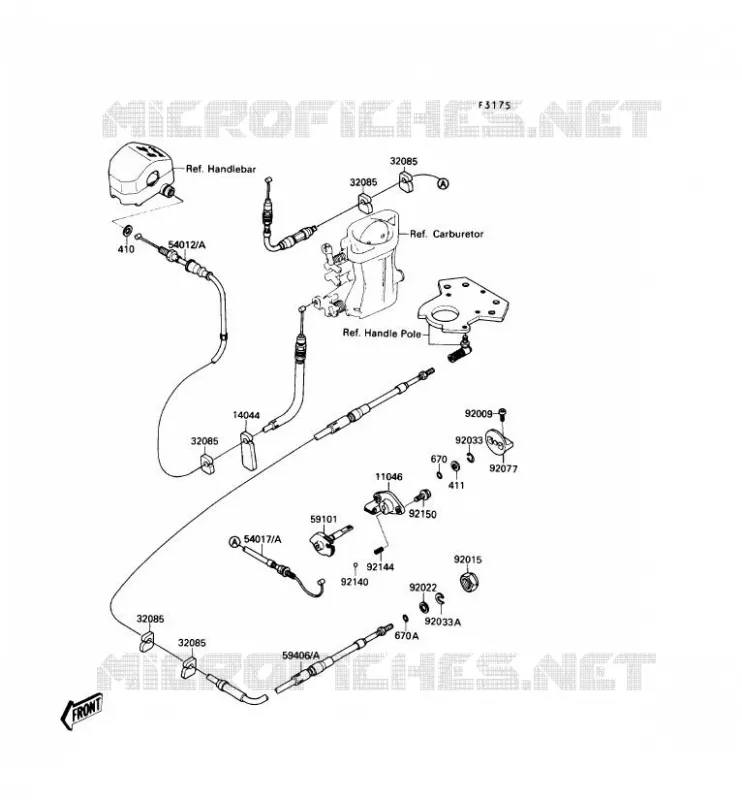 CABLES Kawasaki JET SKI 650 1990 JET SKI 650SX  JS650-A4