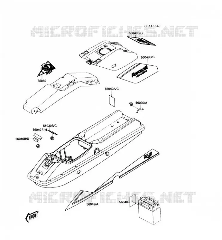 LABEL Kawasaki JET SKI 650 1990 JET SKI 650SX  JS650-A4