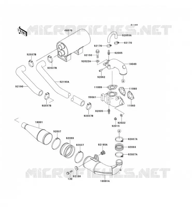 &Eacute;CHAPPEMENT Kawasaki JET SKI 650 1992 JET SKI 650SX  JS650-B2