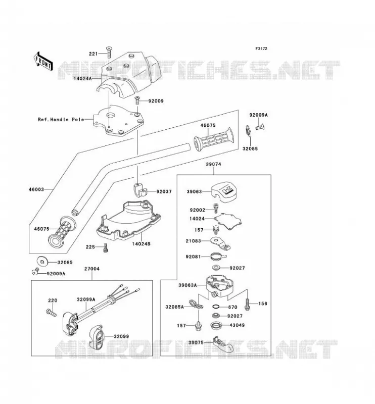 GUIDON(-JS650B-600373) Kawasaki JET SKI 650 1993 JET SKI 650SX  JS650-B3