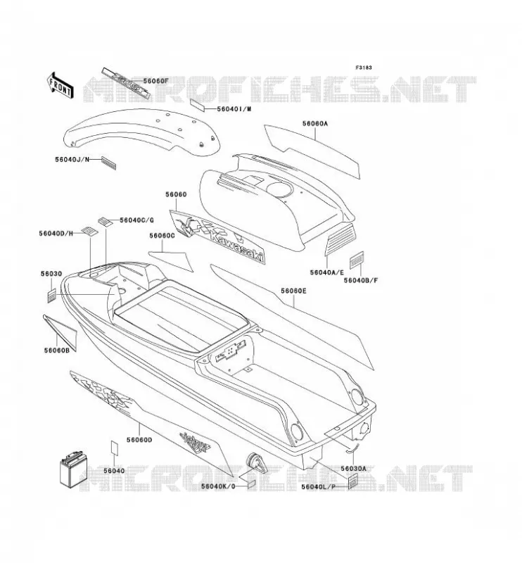 LABEL Kawasaki JET SKI 750 1992 JET SKI 750 SX  JS750-A1