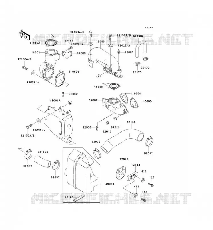 &Eacute;CHAPPEMENT Kawasaki JET SKI 750 1994 JET SKI 750 SX  JS750-A3