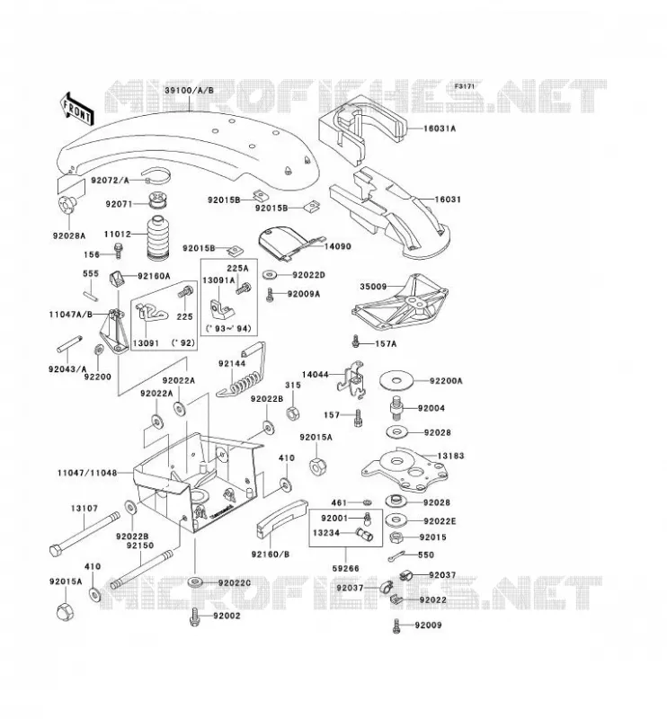 POIGNEE POLE Kawasaki JET SKI 750 1994 JET SKI 750 SX  JS750-A3