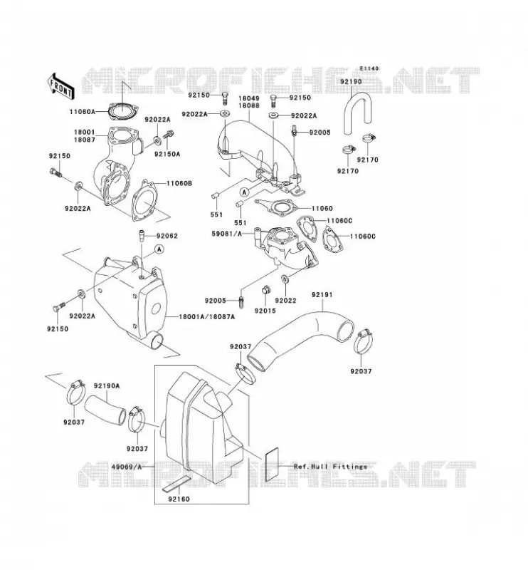 &Eacute;CHAPPEMENT Kawasaki JET SKI 750 2001 JET SKI 750 SXI PRO  JS750-C4