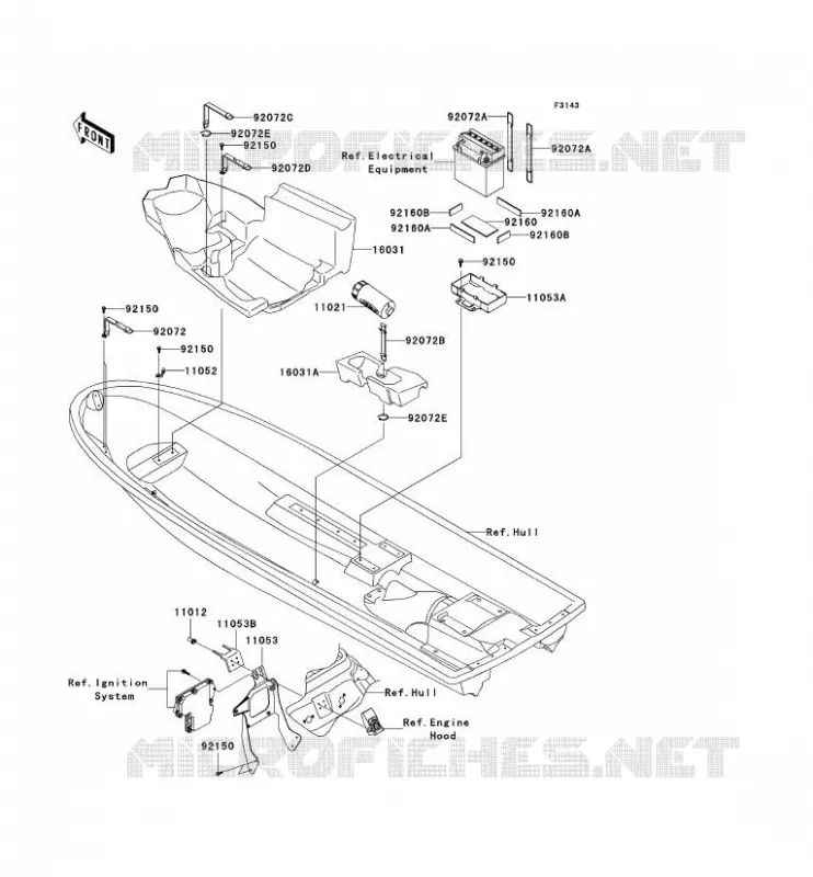PIECE COQUE Kawasaki JET SKI 800 2005 JET SKI 800 SX-R  JS800-A3
