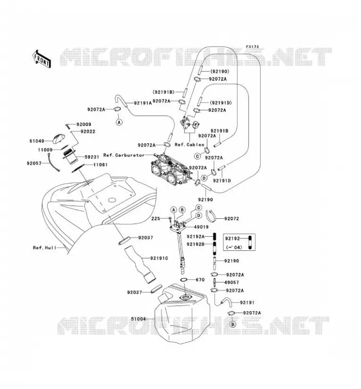 RESERVOIR CARBURANT Kawasaki JET SKI 800 2005 JET SKI 800 SX-R  JS800-A3