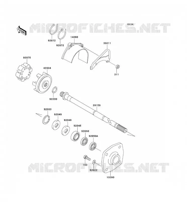 ARBRE DE TRANSMISSION Kawasaki JET SKI 800 2009 JET SKI 800 SX-R  JS800A9F