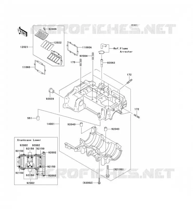 CARTER MOTEUR(S) Kawasaki JET SKI 800 2011 JET SKI 800 SX-R  JS800ABF