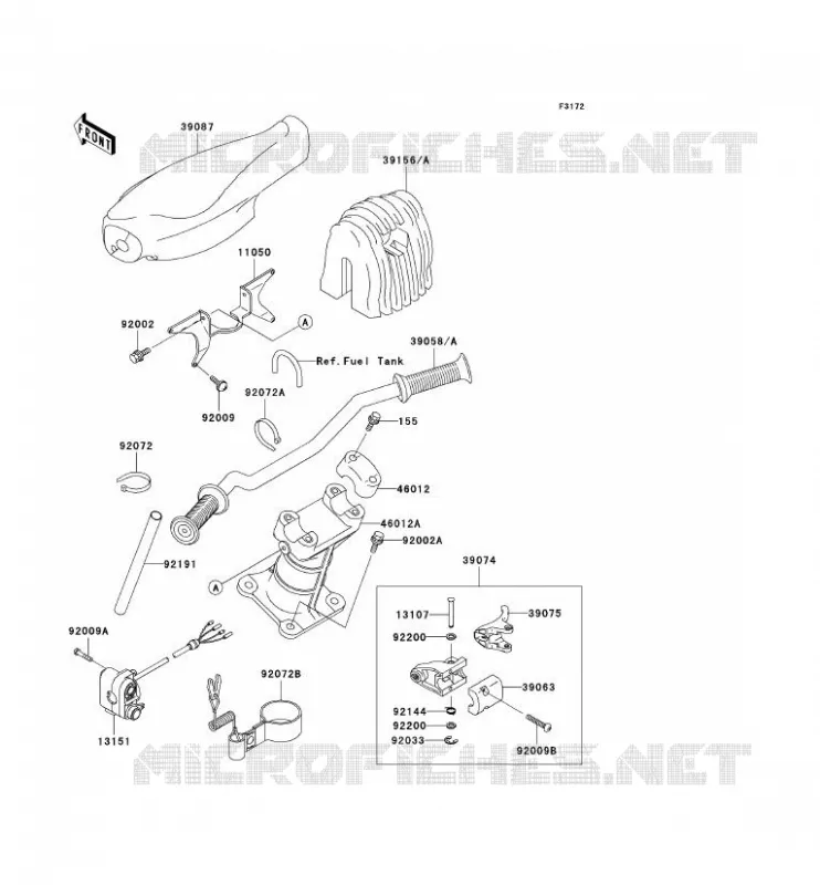 GUIDON Kawasaki JET SKI 1100 2001 JET SKI 1100 STX D.I.  JT1100-F1
