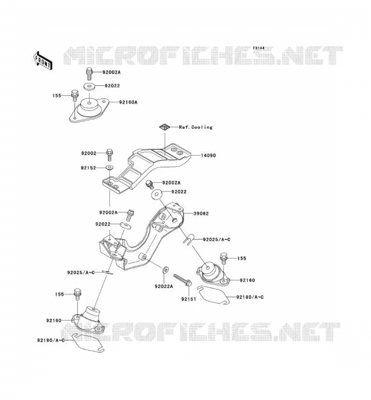SUPPORT MOTEUR Kawasaki JET SKI 1200 2002 JET SKI 1200 STX-R  JT1200-A1