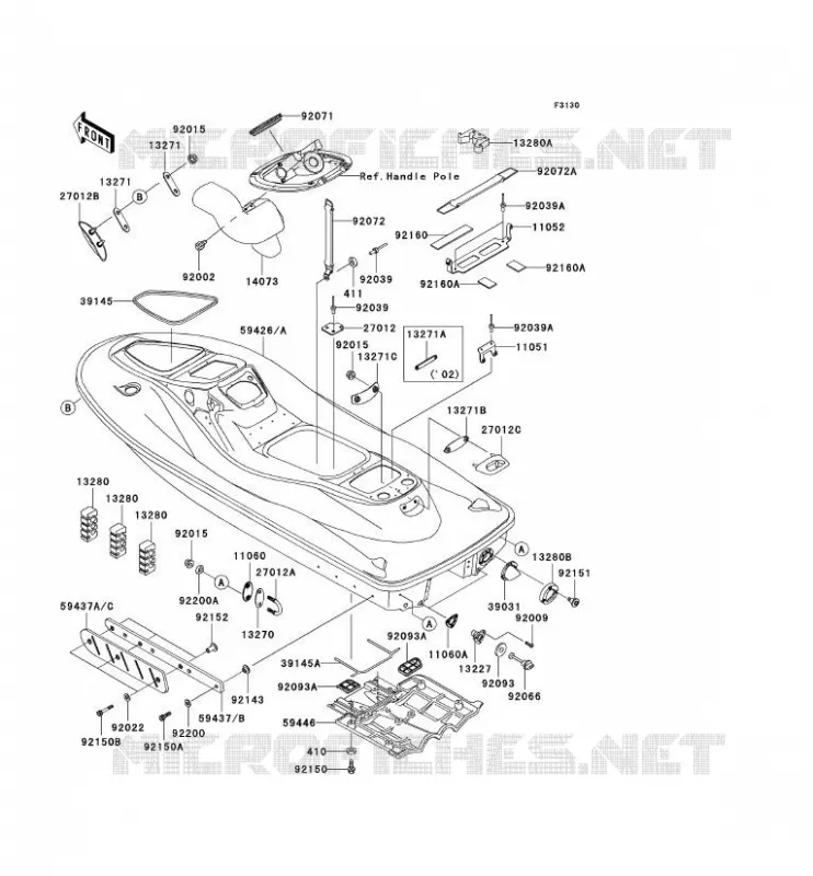 COQUE Kawasaki JET SKI 1200 2002 JET SKI 1200 STX-R  JT1200-A1