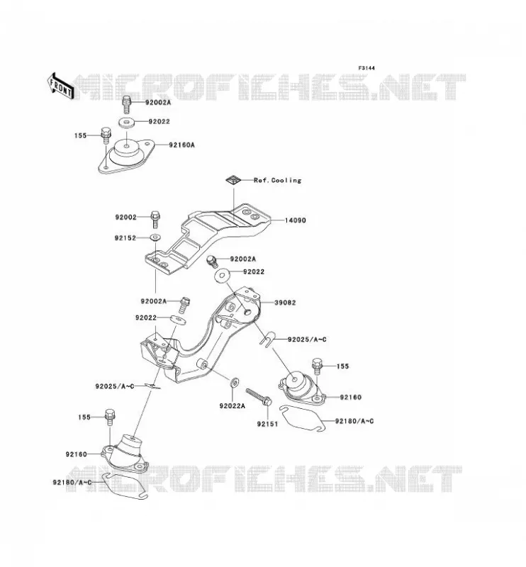 SUPPORT MOTEUR Kawasaki JET SKI 1200 2002 JET SKI 1200 STX-R  JT1200-A1