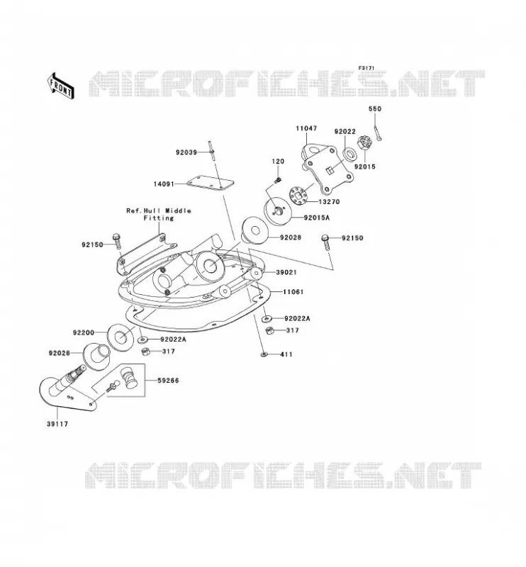 POIGNEE POLE Kawasaki JET SKI 1200 2005 JET SKI 1200 STX-R  JT1200-C2