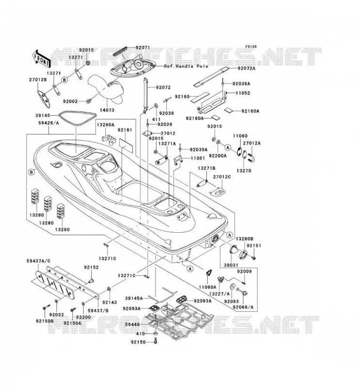 COQUE Kawasaki JET SKI 1200 2005 JET SKI 1200 STX-R  JT1200-C2