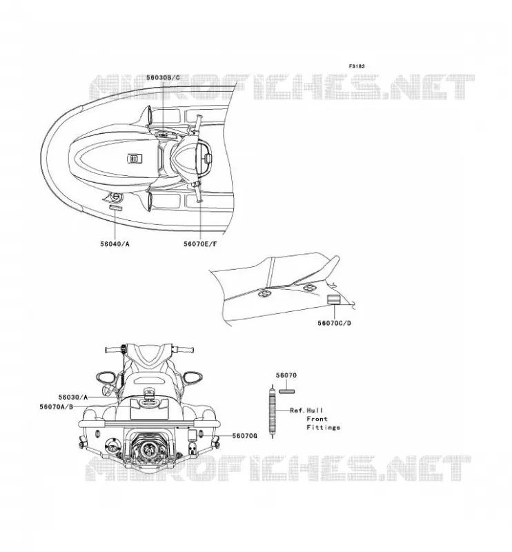 LABEL Kawasaki JET SKI 1200 2007 JET SKI STX-12F  JT1200D7F