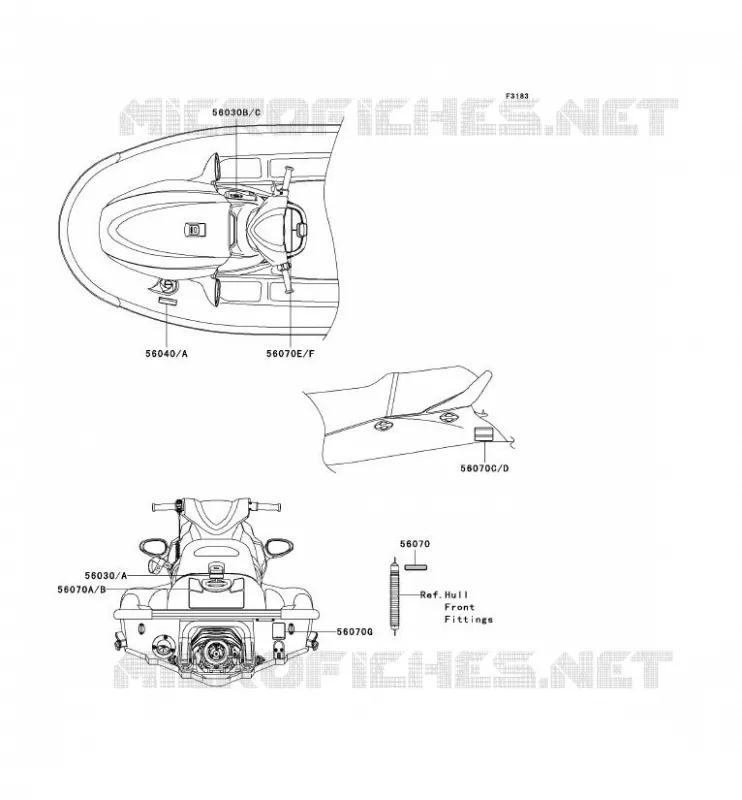 LABEL Kawasaki JET SKI 1200 2007 JET SKI STX-12F  JT1200D7F