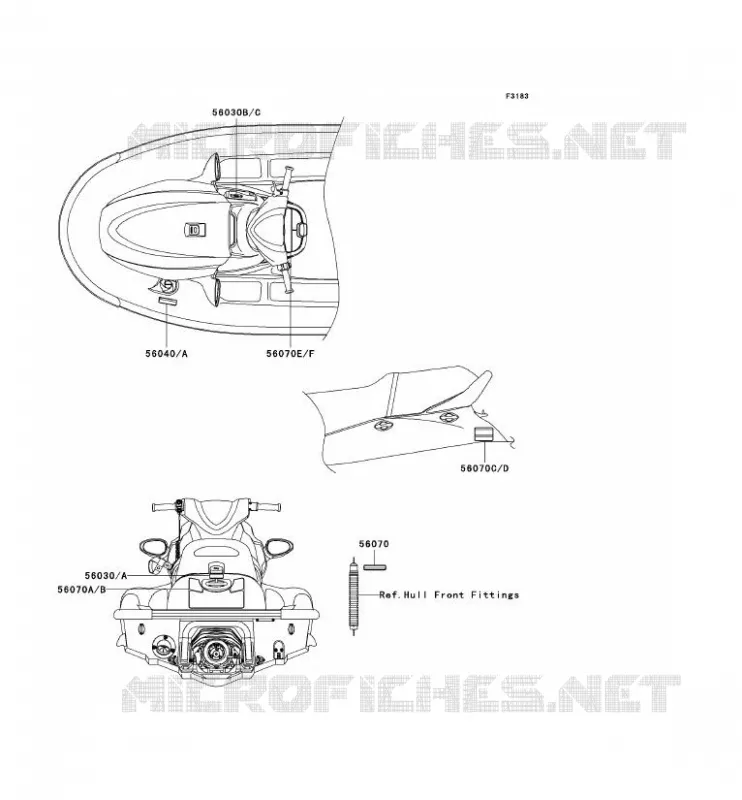 LABEL Kawasaki JET SKI 1500 2005 JET SKI STX-15F  JT1500-A2