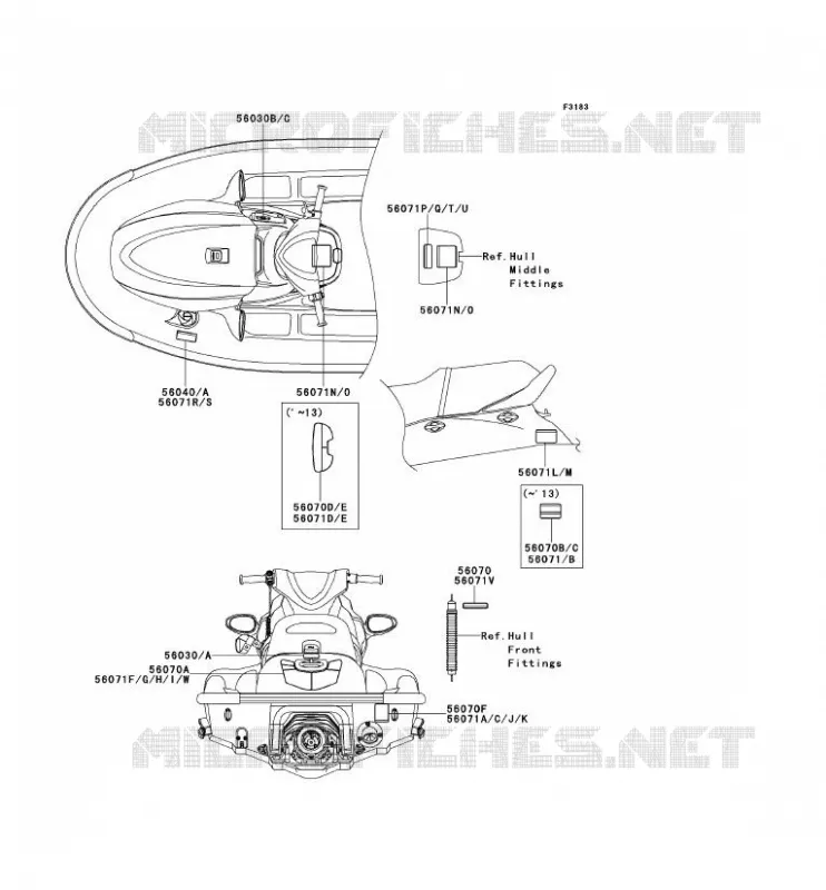 LABEL Kawasaki JET SKI 1500 2011 JET SKI STX-15F  JT1500ABF