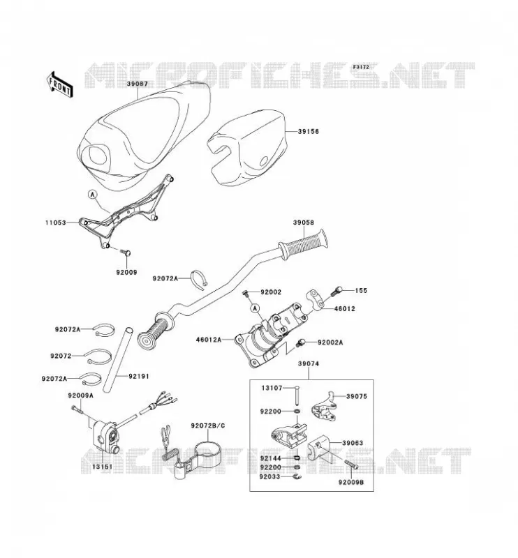 GUIDON Kawasaki JET SKI 1500 2012 JET SKI STX-15F  JT1500ACF