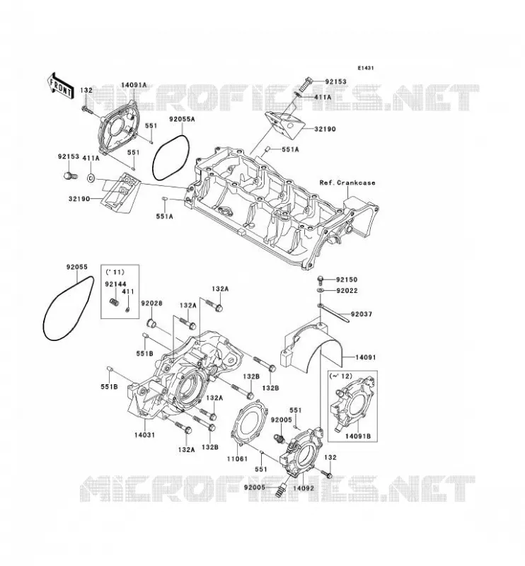 COUVERCLES MOTEUR Kawasaki JET SKI 1500 2013 JET SKI STX-15F  JT1500ADF
