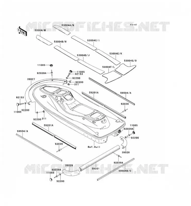 MOUSSES Kawasaki JET SKI 1500 2013 JET SKI STX-15F  JT1500ADF