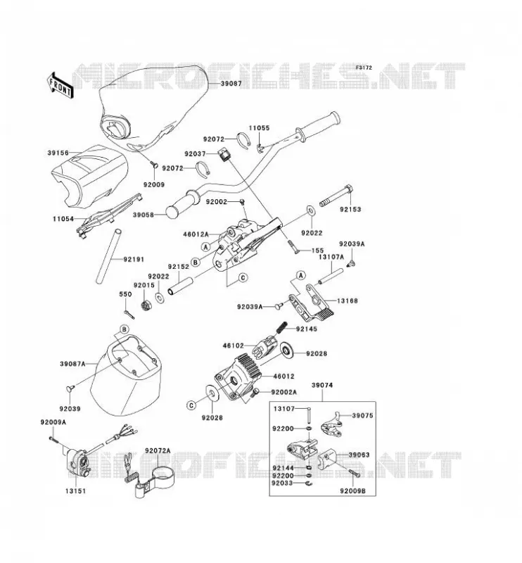 GUIDON Kawasaki JET SKI 1500 2008 JET SKI ULTRA LX  JT1500C8F